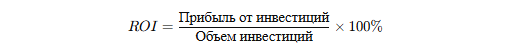 2. Рентабельность инвестиций (ROI)